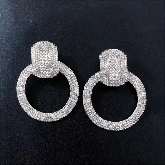 Large Silver Post Earring